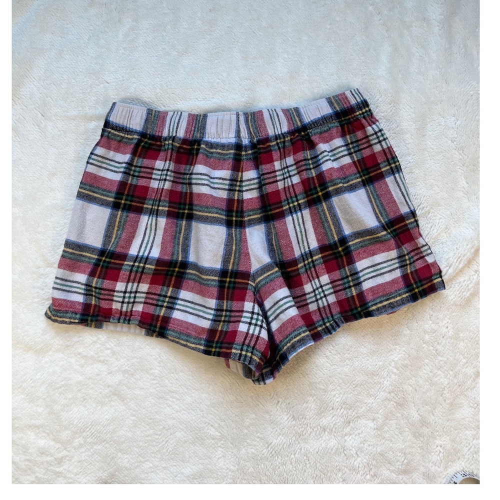 Old Navy Pajama Shorts Women Red Plaid Flannel Cotton Elastic Waist- Small - Picture 6 of 6